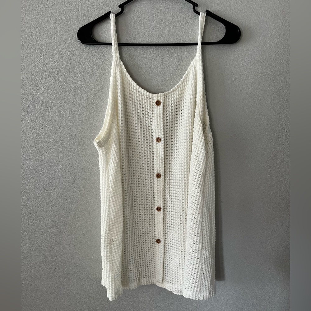 Knit button down tank